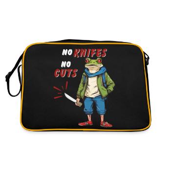 NO KNIVES NO CUTS - Retro Bag - black/gold - Back