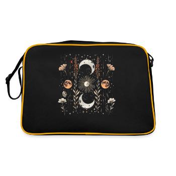 Phases de lune et fleurs mystiques - Sac Retro - noir/or - Dos