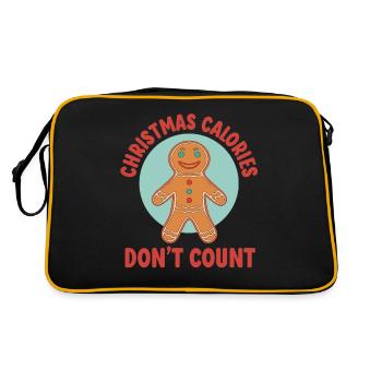 Christmas Calories Don't Count - Gingerbread Man - Retro Bag - black/gold - Back