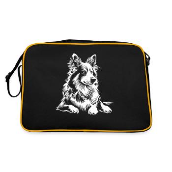 Sheltie - Dog Fan - Retro Bag - black/gold - Back