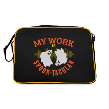 Professional Ghost Hunter Funny Spook-Tacular Work - Retro Tasche - Schwarz/Gold - Hinten