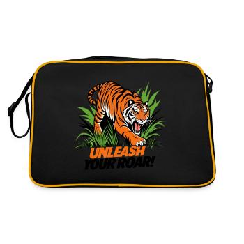 TIGER, UNLEASH YOUR ROAR - Retro Bag - black/gold - Back