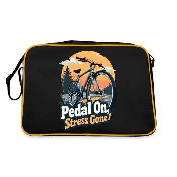 RADFAHREN. IN DIE PEDALE TRETEN, STRESS WEG! - Retro Tasche - Schwarz/Gold - Hinten
