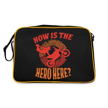 Dirt Biker Riding How Is The Hero Here Dirt Bike - Retro Bag - black/gold - Back
