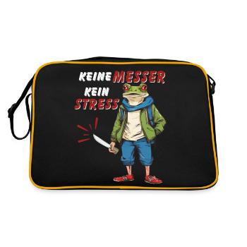 KEINE MESSER KEIN STRESS - Retro Tasche - Schwarz/Gold - Hinten