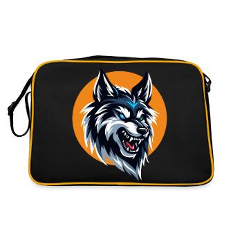 Wolf Head - Retro Bag - black/gold - Back
