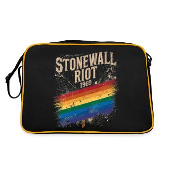 Stonewall Riot LGBT Geschichte Pride war ein Riot Gay - Retro Tasche - Schwarz/Gold - Hinten