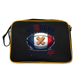 Au Rugby On N'A Jamais BOBO On Laisse ça Aux Foot - Sac Retro - noir/or - Dos