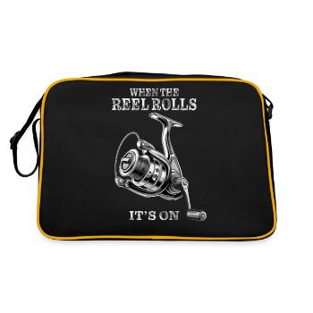 WHEN THE REEL ROLLS IT’S ON - Retro Tasche - Schwarz/Gold - Hinten