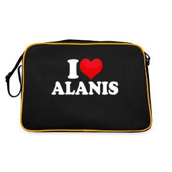 I Love Alanis, I Heart Alanis - Retro Tasche - Schwarz/Gold - Hinten