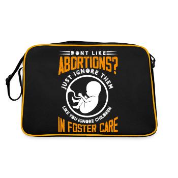 don't like abortions foster care Design - Retro Bag - black/gold - Back