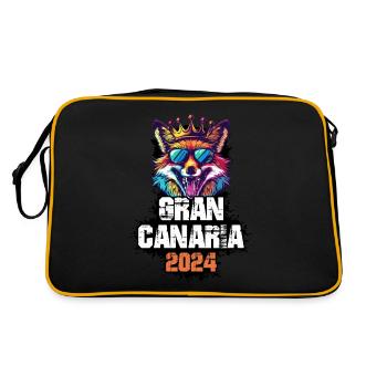 Gran Canaria 2024 Urlaub Fuchs - Retro Tasche - Schwarz/Gold - Hinten