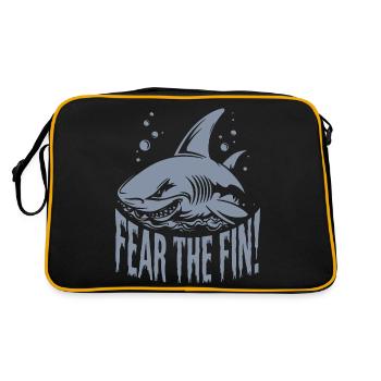 SHARK, FEAR THE FIN - Retro Bag - black/gold - Back