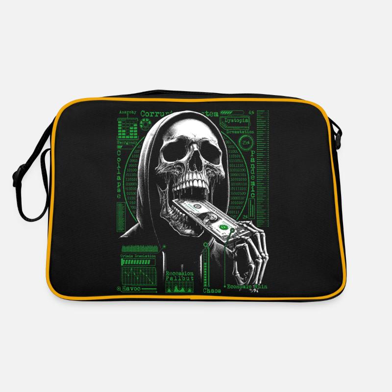 Hacker Skull Eating Dollar - Anarchie et corruption Sac Retro