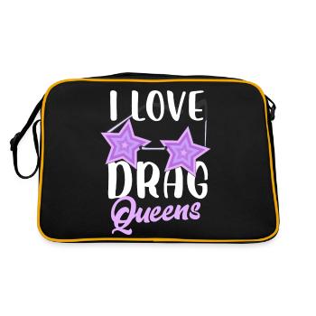 I love drag queens Design pour un fan de drag queen - Sac Retro - noir/or - Dos