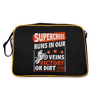 Dirt Biker Riding Runs In Our Veins Dirt Bike - Retro Bag - black/gold - Back