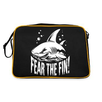 SHARK, FEAR THE FIN - Retro Bag - black/gold - Back
