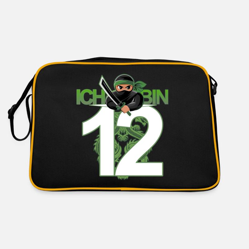 12. Geburtstag Ninja Kostüm 12 Jahre alt Junge Retro Tasche