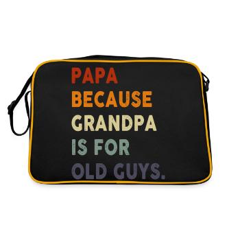 Cool Grandpa Grandfather Papa Parent Fathers Day - Retro Bag - black/gold - Back