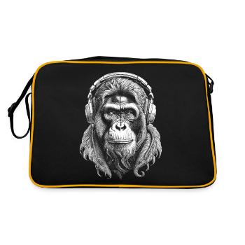 T-shirt Music Lover avec motif orang-outan - Sac Retro - noir/or - Dos