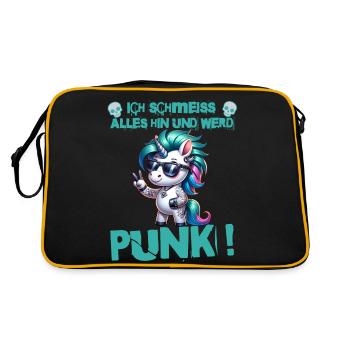 Je m’en fiche - Schmeiss alles hin werd Punk Punkrock - Sac Retro - noir/or - Dos