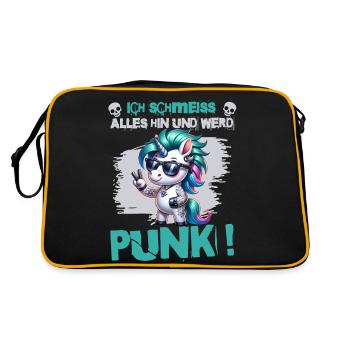 Je m’en fiche - Schmeiss alles hin werd Punk Punkrock - Sac Retro - noir/or - Dos