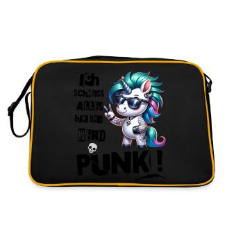 Je m’en fiche - Schmeiss alles hin werd Punk Punkrock - Sac Retro - noir/or - Dos