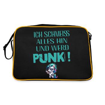 Je m’en fiche - Schmeiss alles hin werd Punk Punkrock - Sac Retro - noir/or - Dos