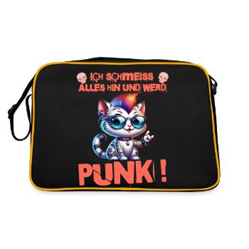 Je m’en fiche - Schmeiss alles hin werd Punk Punkrock - Sac Retro - noir/or - Dos