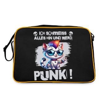 Je m’en fiche - Schmeiss alles hin werd Punk Punkrock - Sac Retro - noir/or - Dos