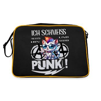 Je m’en fiche - Schmeiss alles hin werd Punk Punkrock - Sac Retro - noir/or - Dos
