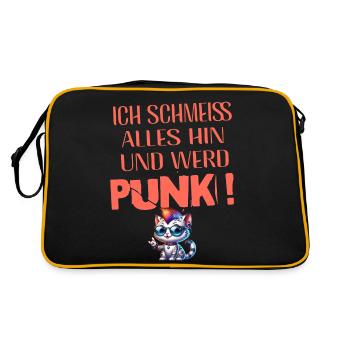 Je m’en fiche - Schmeiss alles hin werd Punk Punkrock - Sac Retro - noir/or - Dos