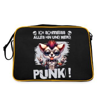 Je m’en fiche - Schmeiss alles hin werd Punk Punkrock - Sac Retro - noir/or - Dos