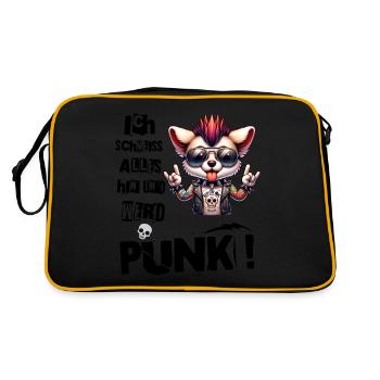 Je m’en fiche - Schmeiss alles hin werd Punk Punkrock - Sac Retro - noir/or - Dos