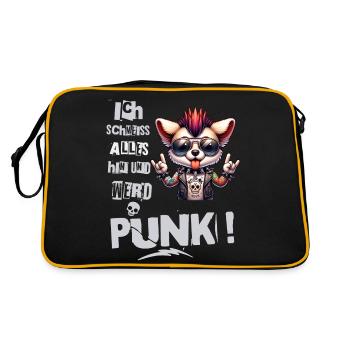 Je m’en fiche - Schmeiss alles hin werd Punk Punkrock - Sac Retro - noir/or - Dos