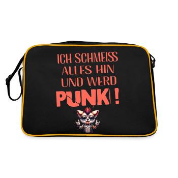 Je m’en fiche - Schmeiss alles hin werd Punk Punkrock - Sac Retro - noir/or - Dos
