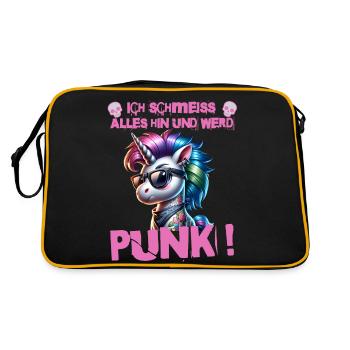 Je m’en fiche - Schmeiss alles hin werd Punk Punkrock - Sac Retro - noir/or - Dos