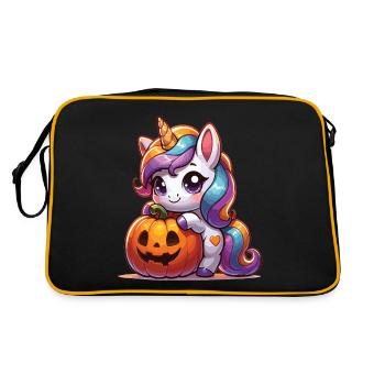 Halloween Unicorn Halloween Pumpkin - Retro Bag - black/gold - Back