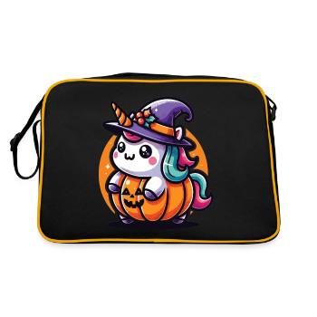 Halloween Unicorn Halloween Pumpkin - Retro Bag - black/gold - Back