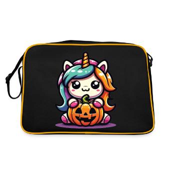 Halloween Unicorn Halloween Pumpkin - Retro Bag - black/gold - Back