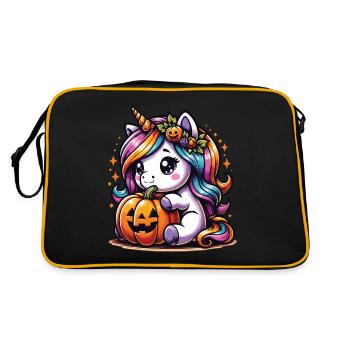 Halloween Unicorn Halloween Pumpkin - Retro Bag - black/gold - Back