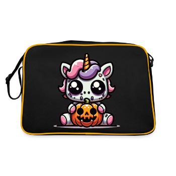 Halloween Unicorn Halloween Pumpkin - Retro Bag - black/gold - Back