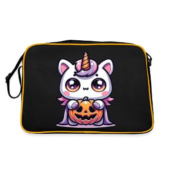 Halloween Unicorn Halloween Pumpkin - Retro Bag - black/gold - Back