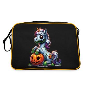 Halloween Unicorn Halloween Pumpkin - Retro Bag - black/gold - Back