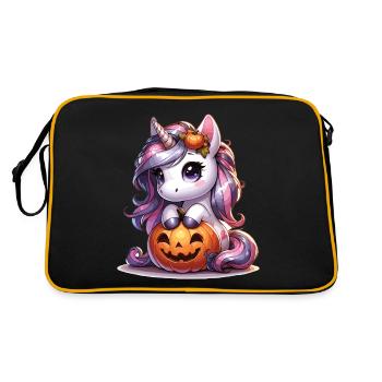 Halloween Unicorn Halloween Pumpkin - Retro Bag - black/gold - Back
