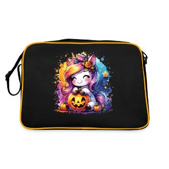 Halloween Unicorn Halloween Pumpkin - Retro Bag - black/gold - Back