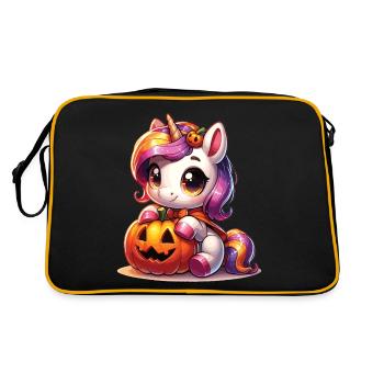 Halloween Unicorn Halloween Pumpkin - Retro Bag - black/gold - Back