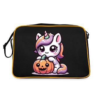 Halloween Unicorn Halloween Pumpkin - Retro Bag - black/gold - Back