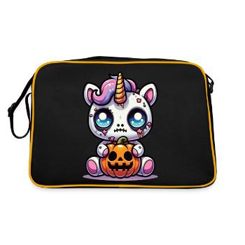 Halloween Unicorn Halloween Pumpkin - Retro Bag - black/gold - Back