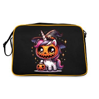 Halloween Unicorn Halloween Pumpkin - Retro Bag - black/gold - Back